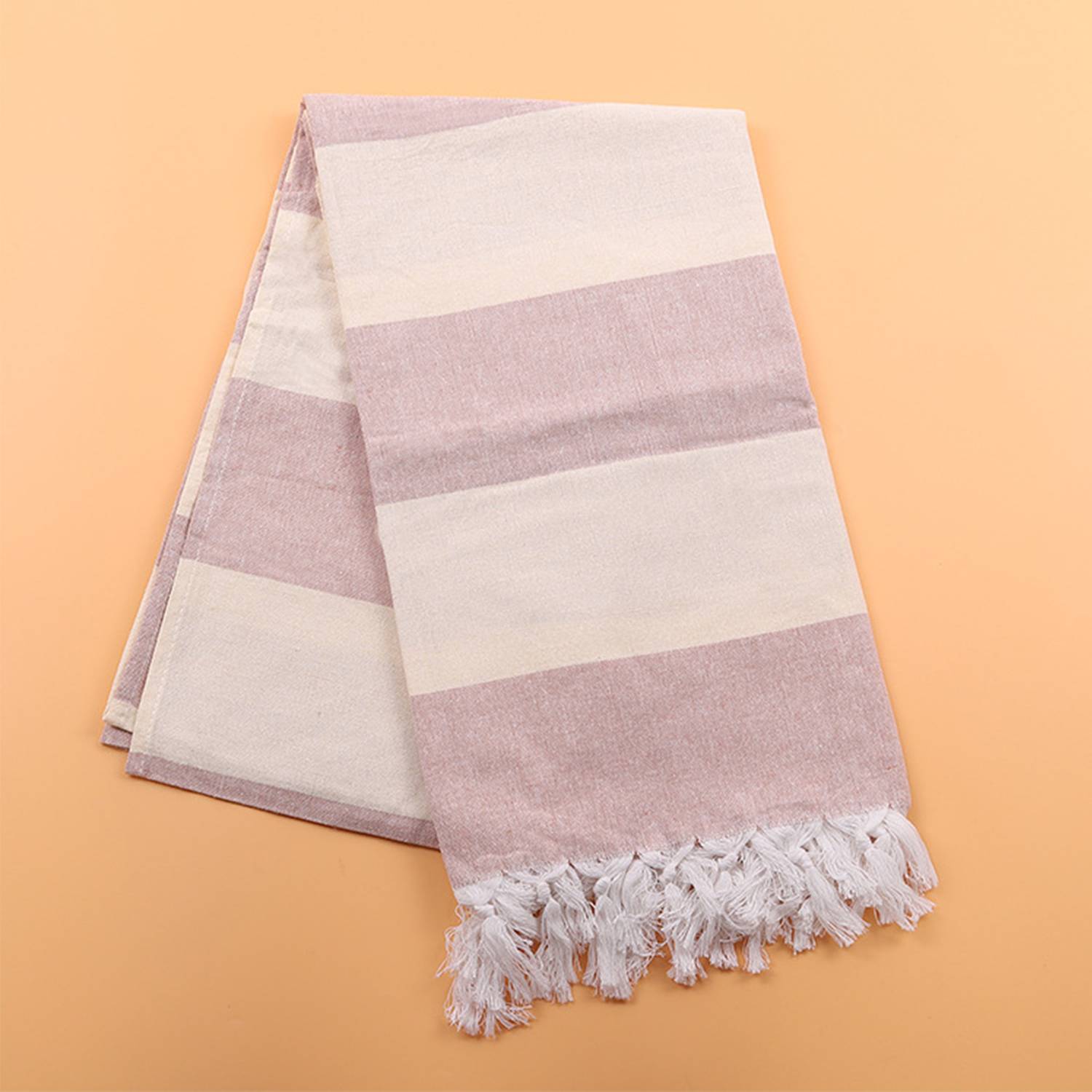 Cotton Turkish Fringe Striped Beach Towel 6