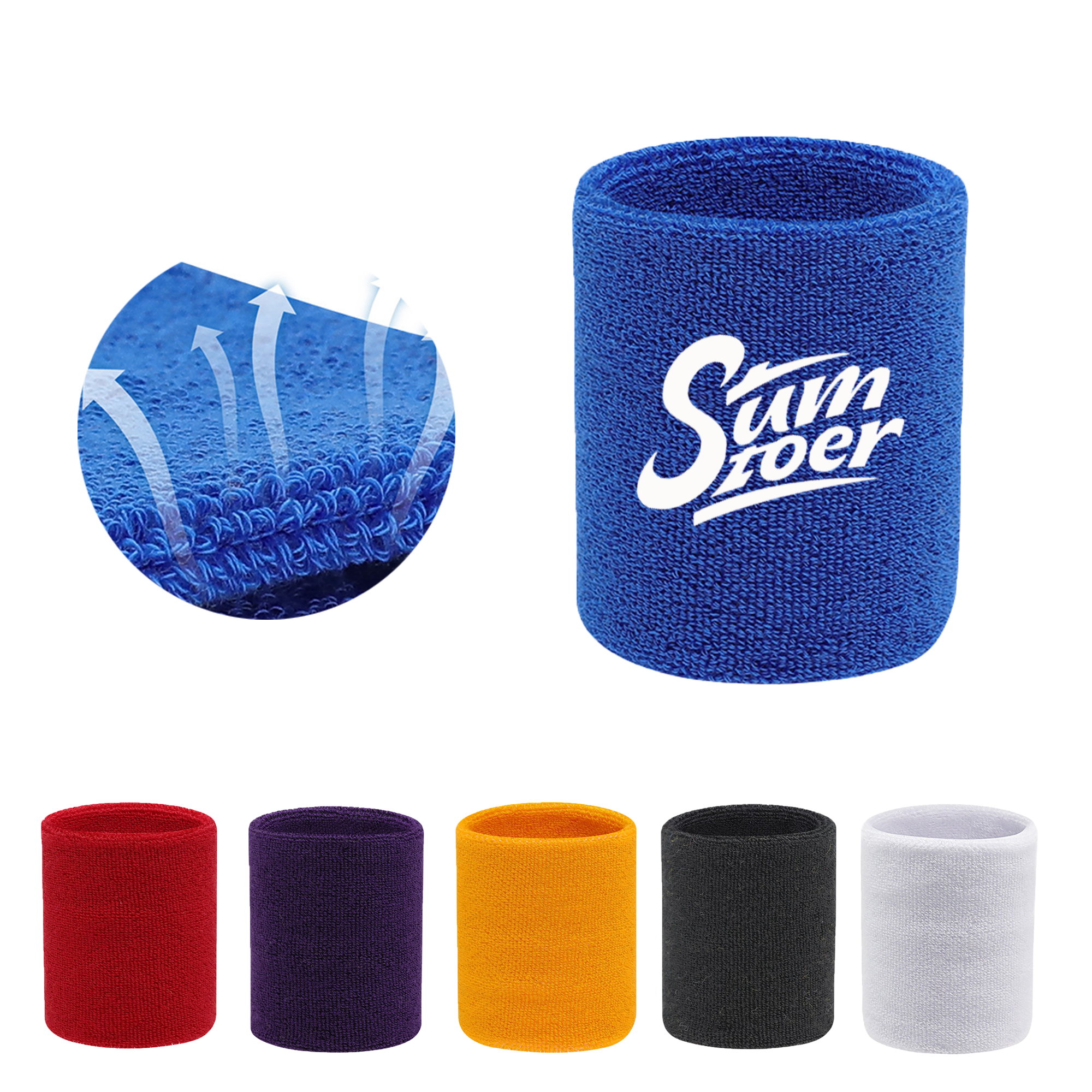 Sports Wristband Solid Cotton 3