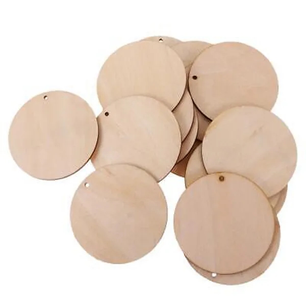 1.5" Wood Nickel Token with Holes 4
