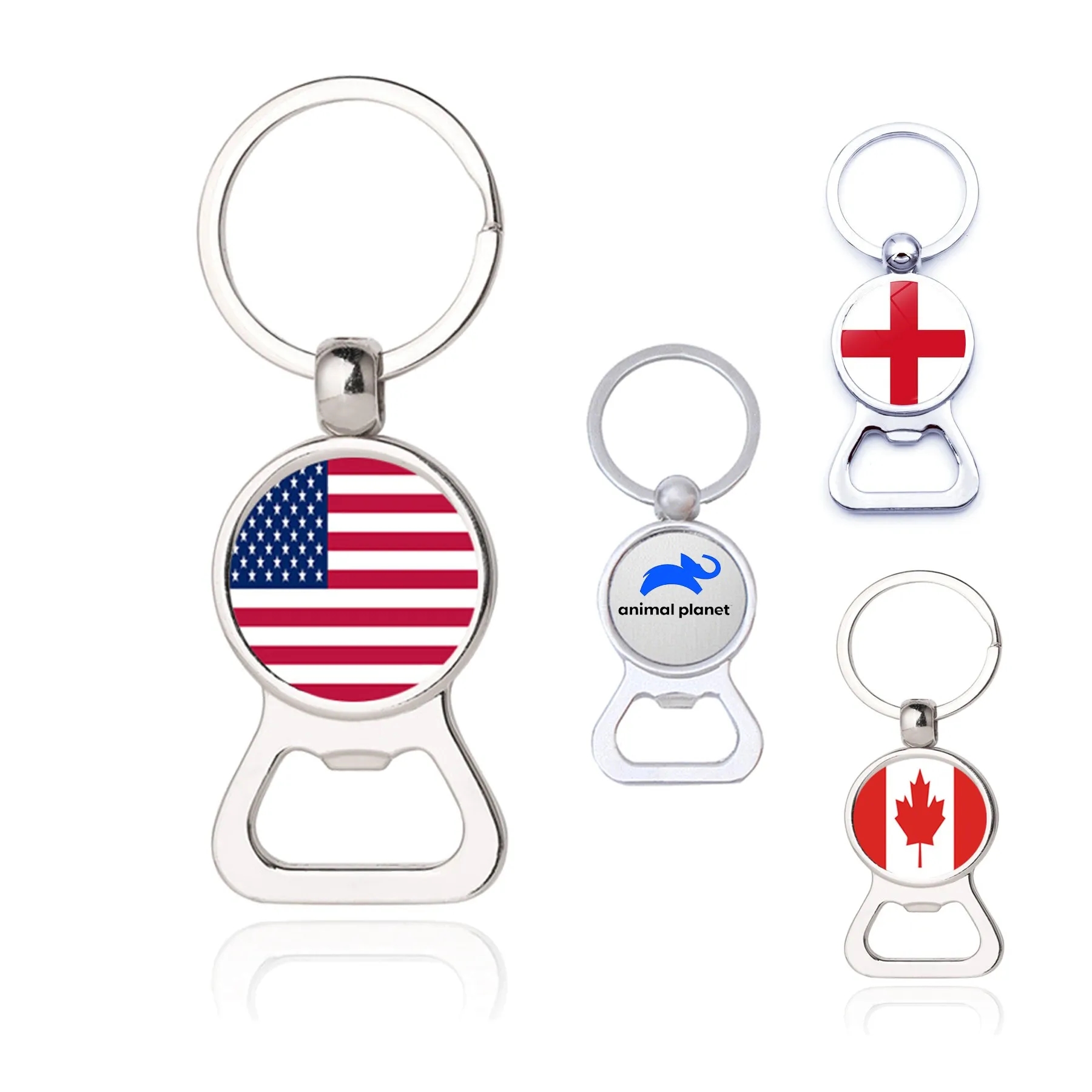 Metal Round Bottle Opener Keychain 7