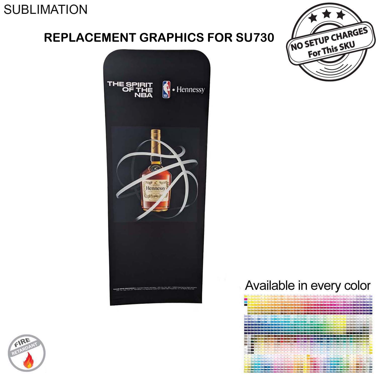 Replacement Graphics Double Sided 2'W x 78"H EuroFit Tension Fabric Slip on cover, NO SETUP CHARGE 5
