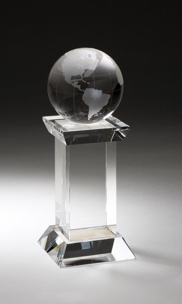 8" Crystal Globe On Clear Tower 2