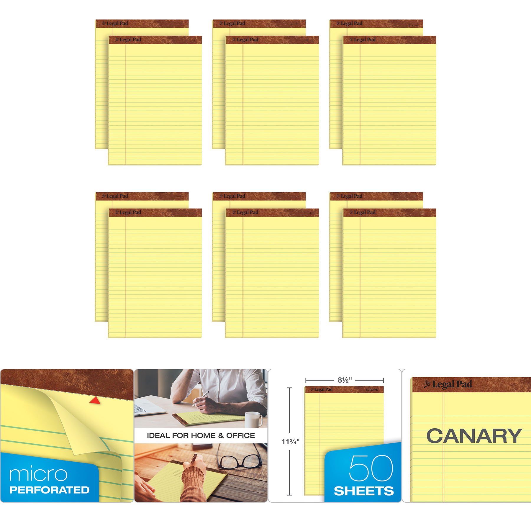 12 Pack 8.5 x 11 Legal Pads