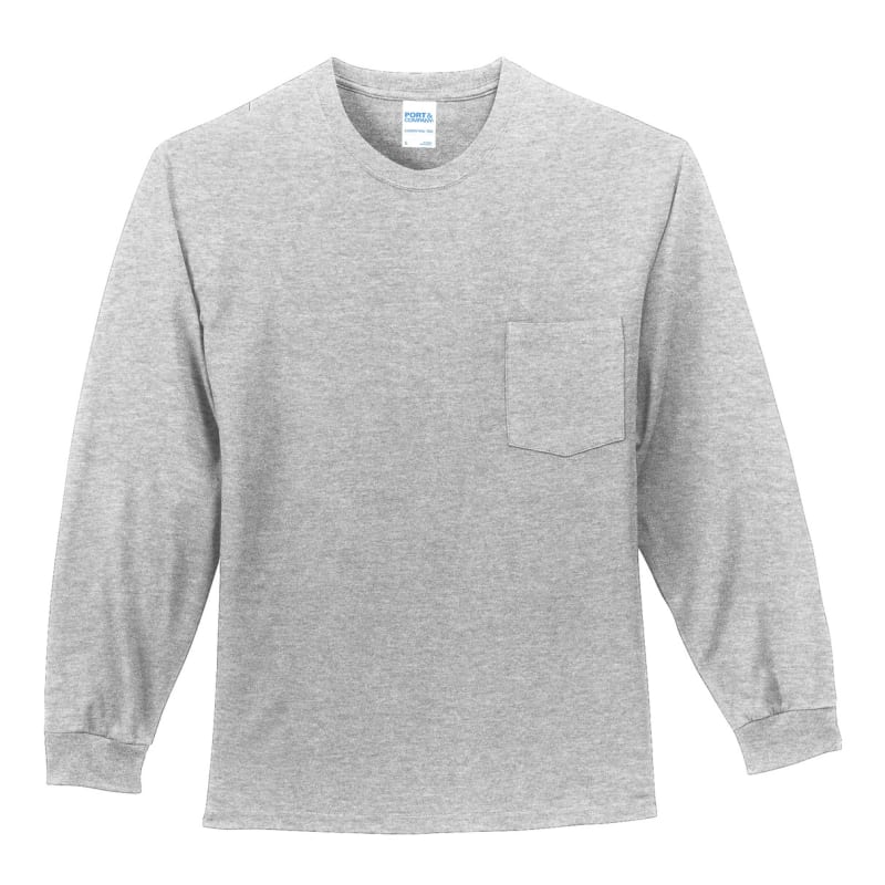 Port & Company Tall Long Sleeve Essential Pocket Tee. 35