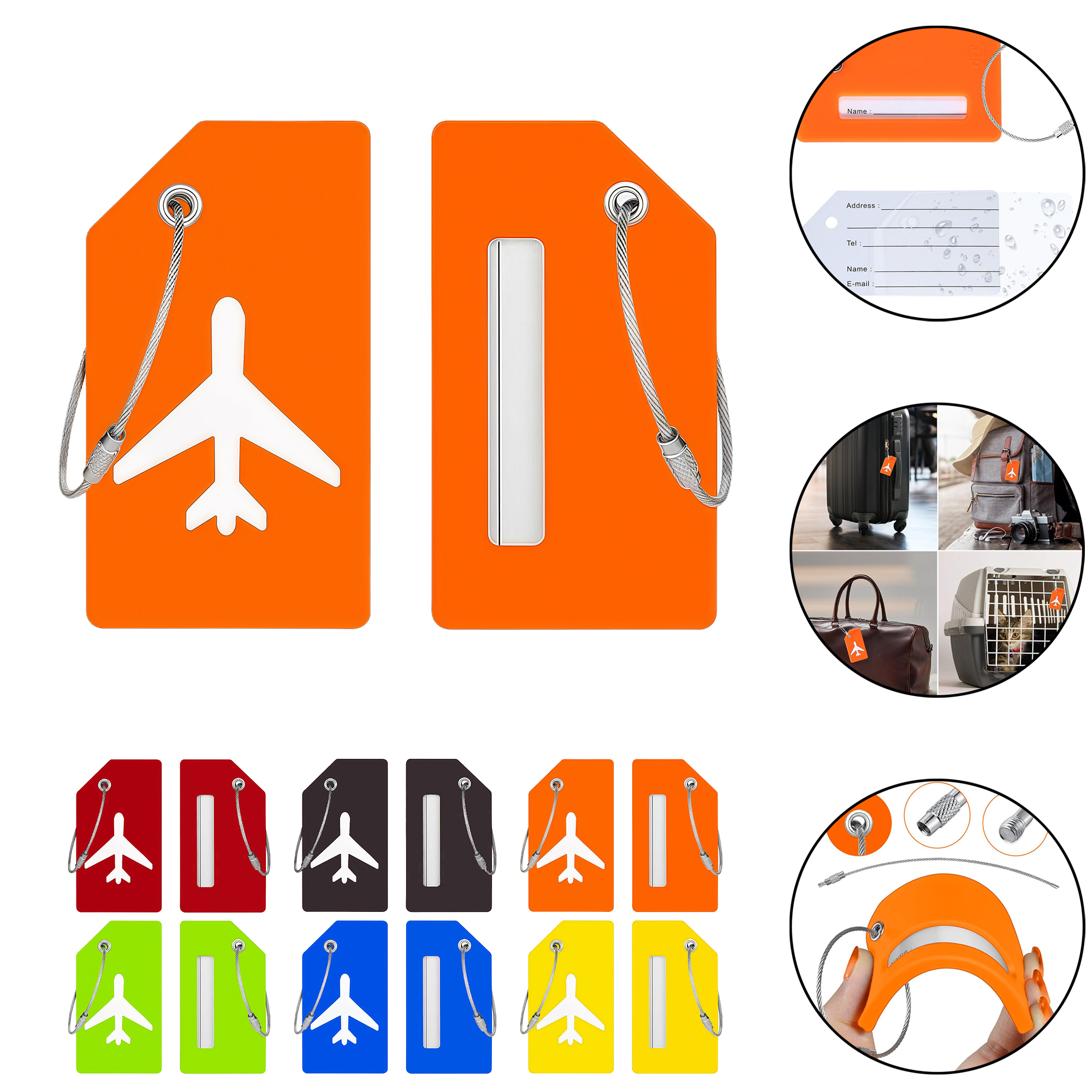Silicone Luggage Tag for Travel - 2x3.5" Name Card Holder 7