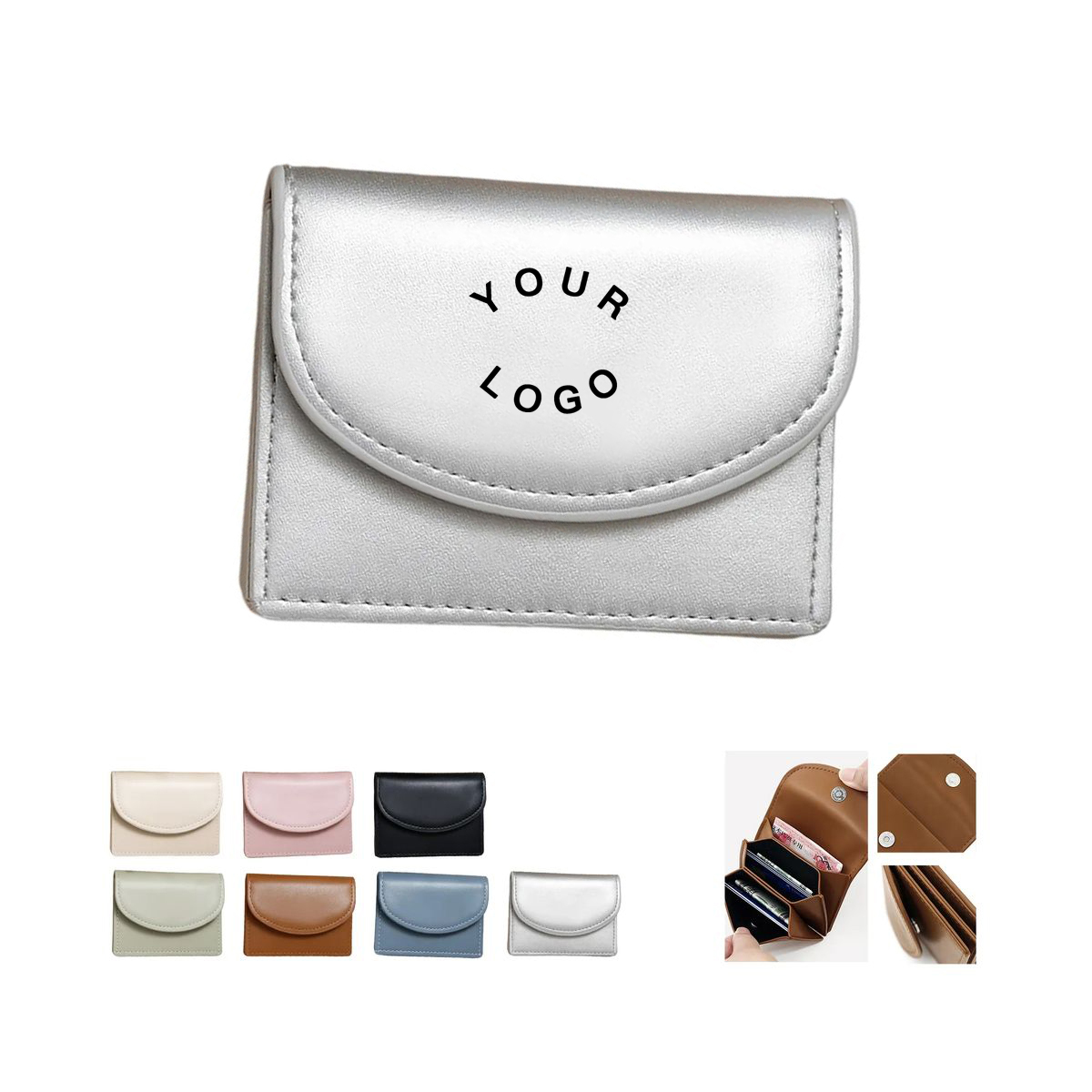 PU Coin Purse with Card Slots and Compact Zipper Design 6