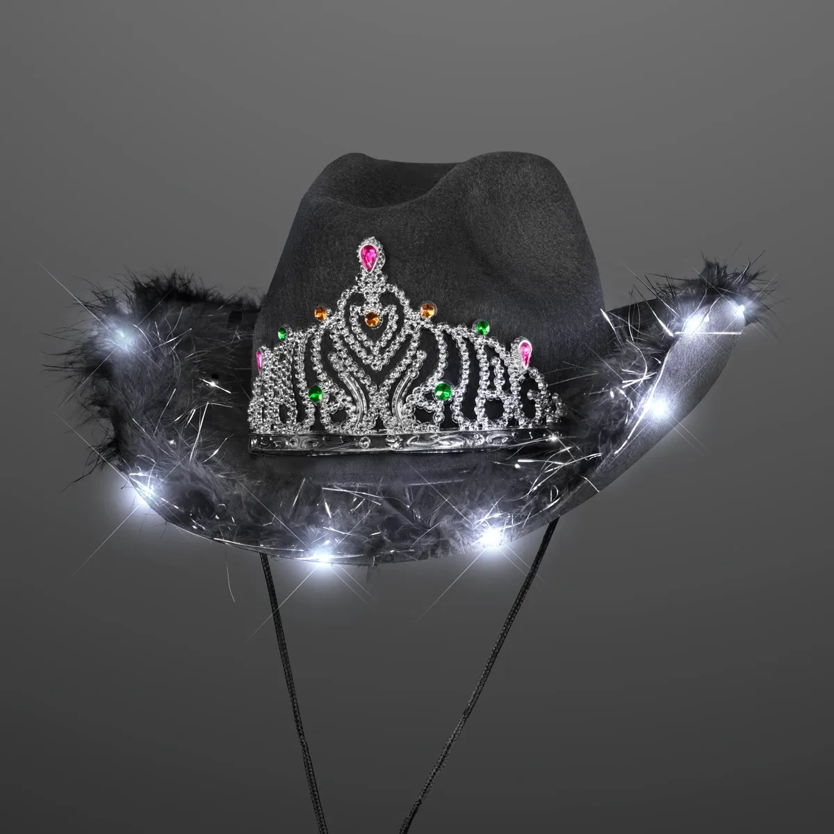 Light Up Cowgirl Hat with Black Band 9