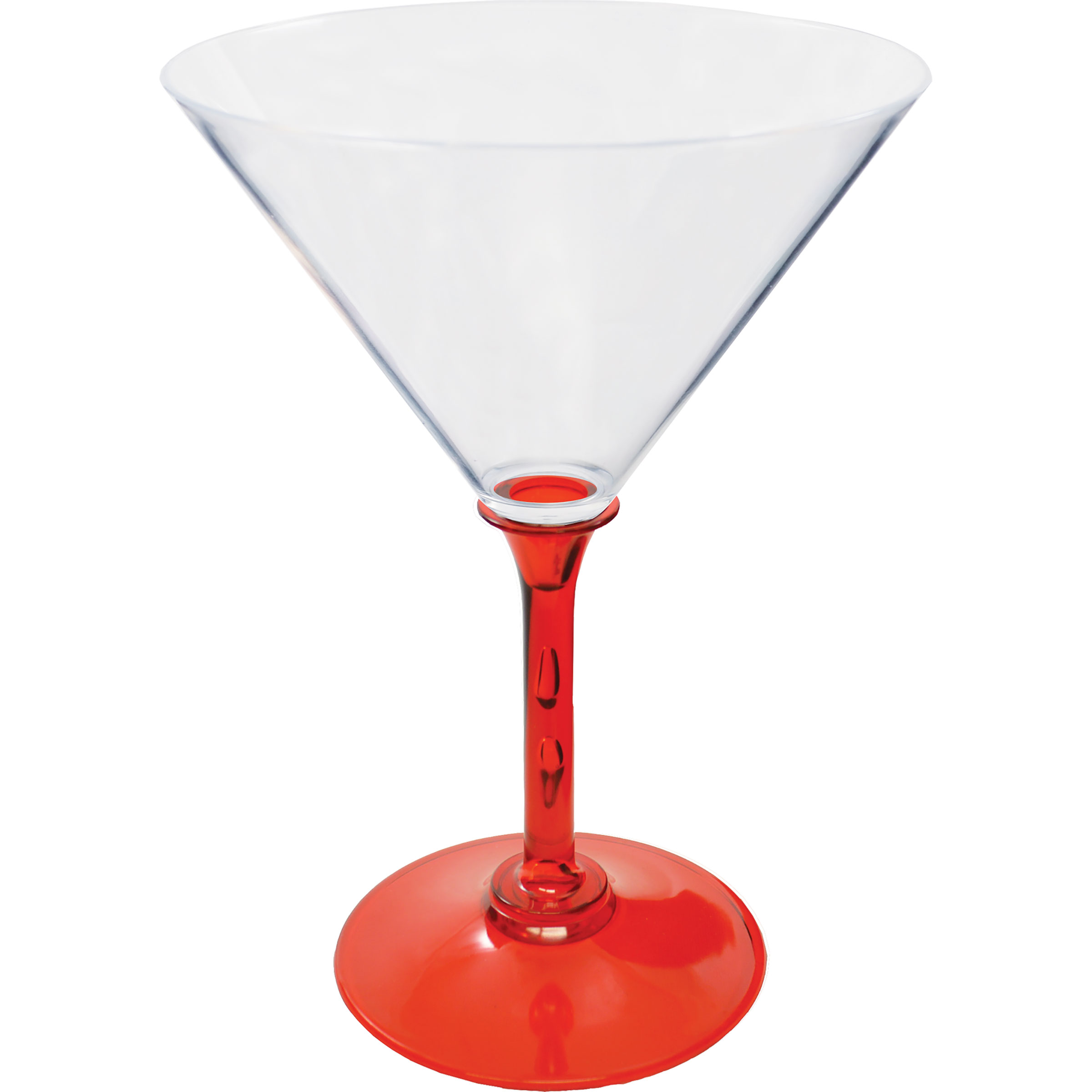 10oz Standard Stem Plastic Martini Glass with Your Choice of Stem Color 11