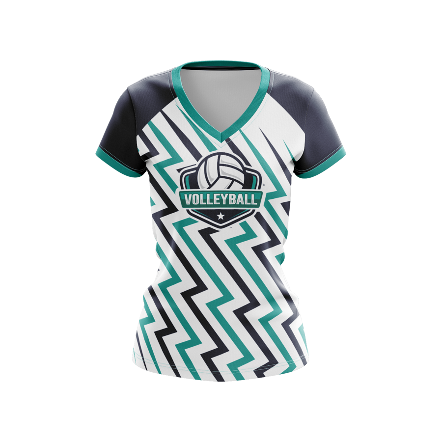 Women's Premium Full Sublimation Volleyball Cap Sleeve Jersey - Birdseye Mesh