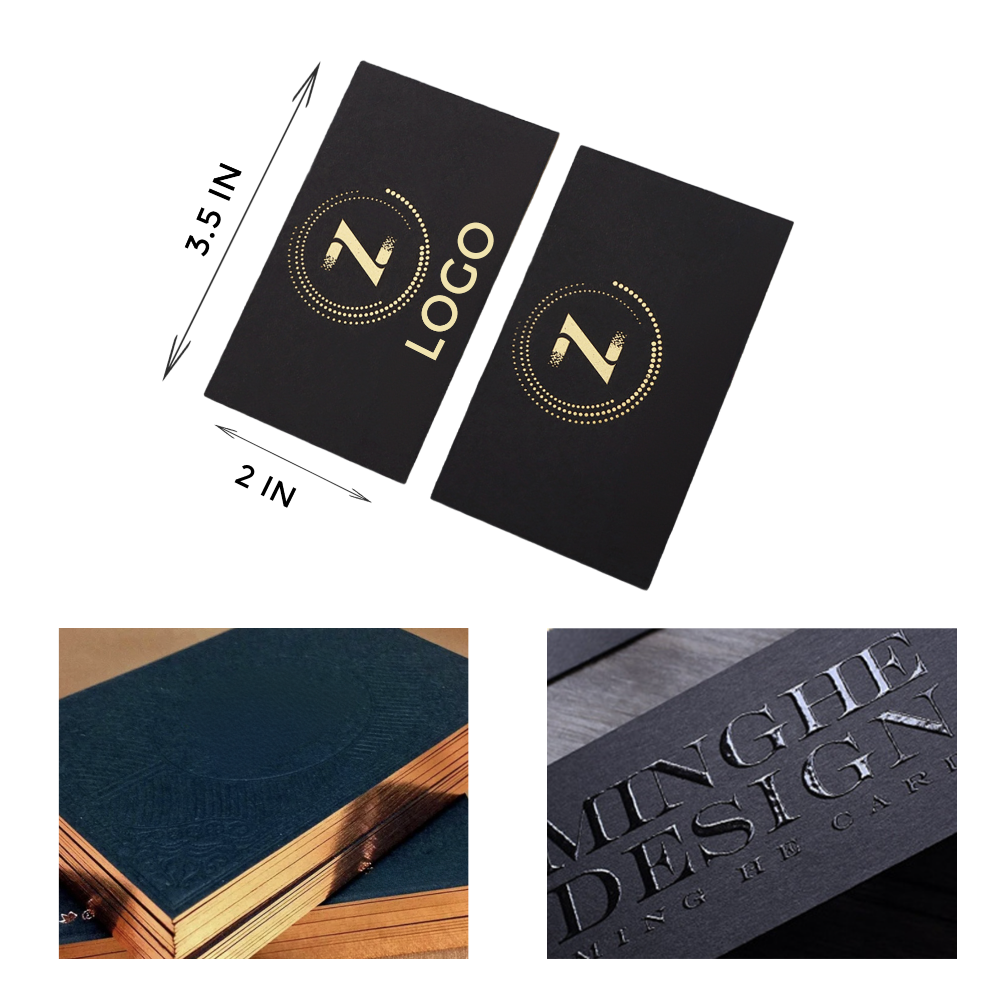 Striking Black Card With Gold FFoil Business Card 2