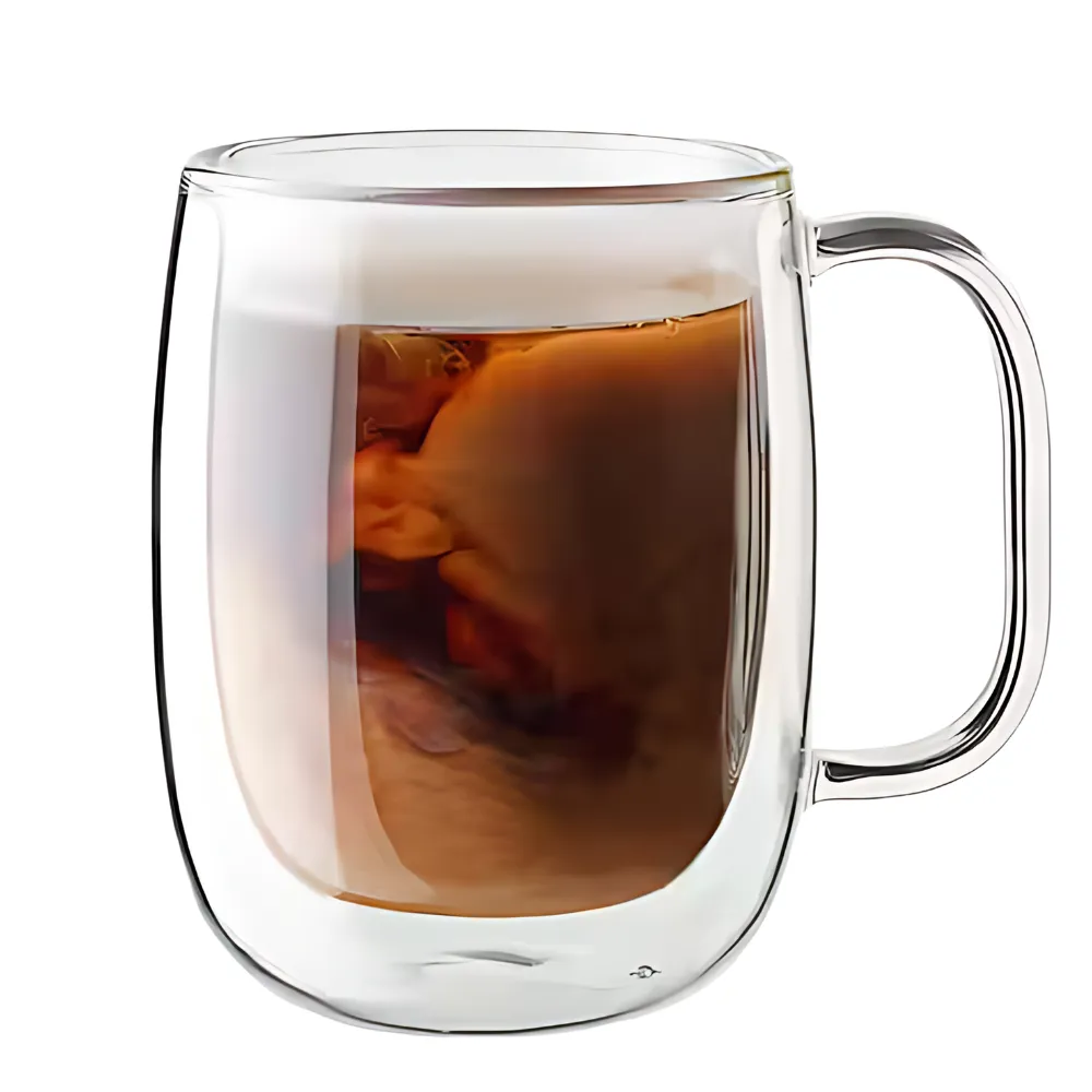 12oz. Glass Double Wall Coffee Mug 2