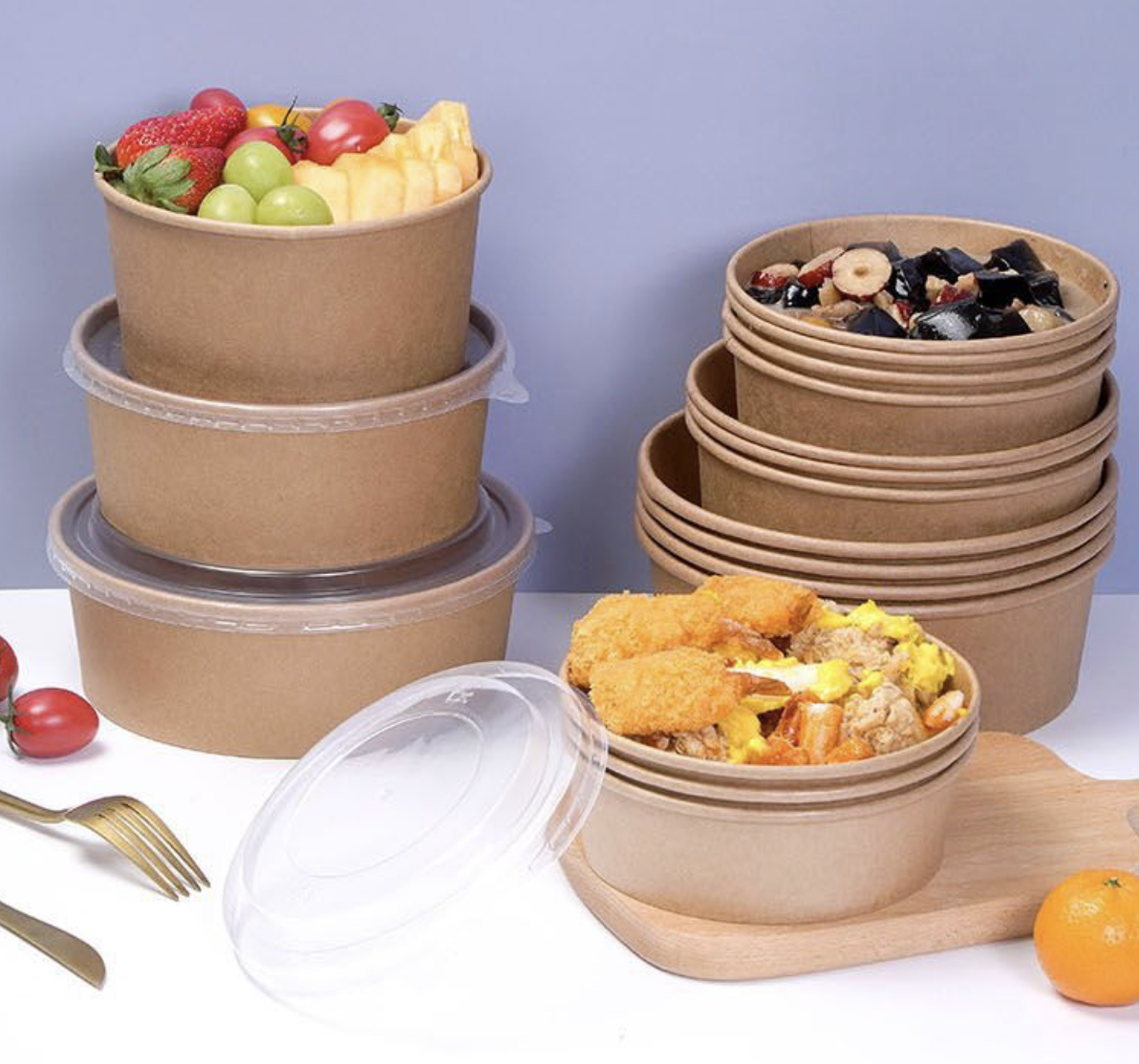 25 Oz Large Paper Bowls with Lids 4