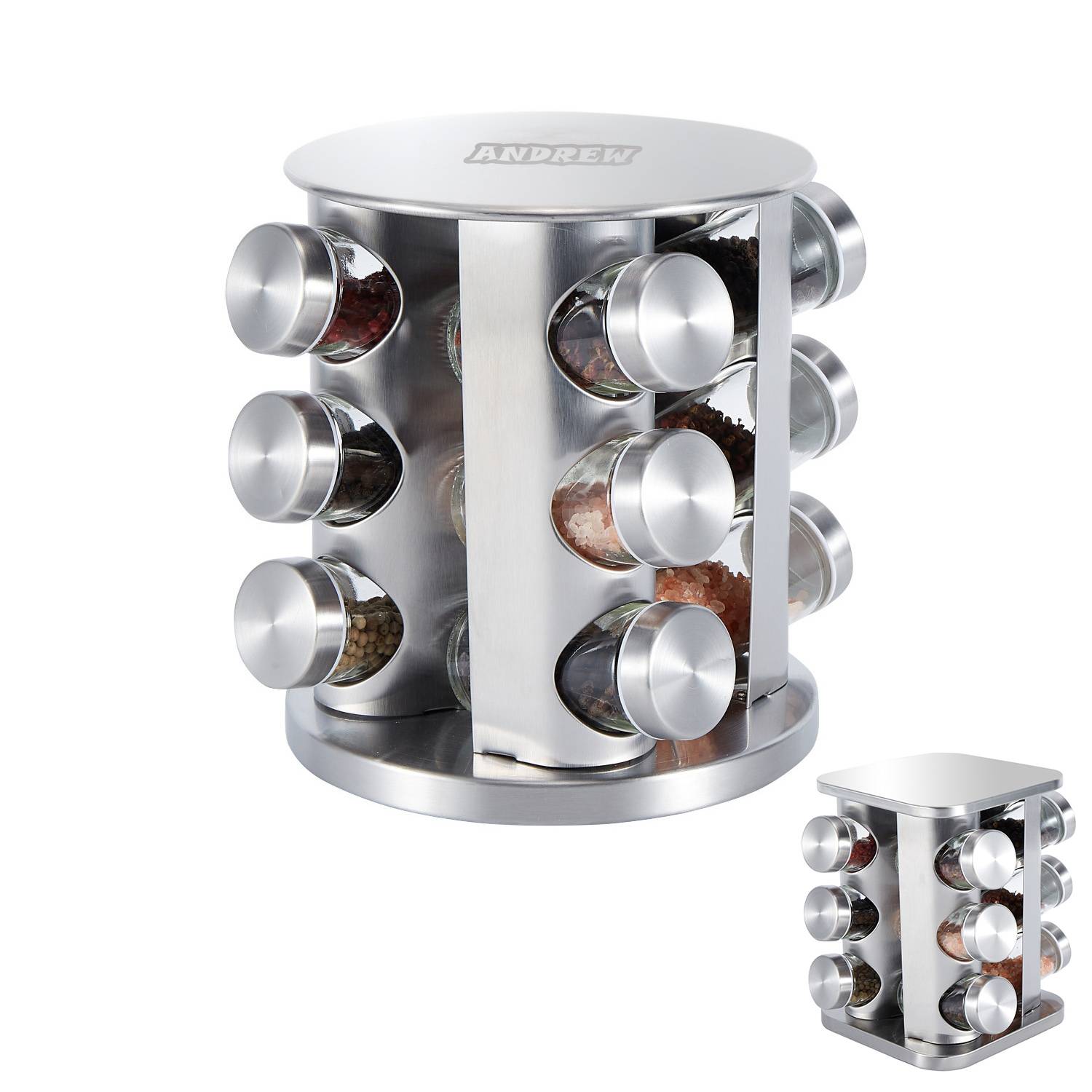 12-Jar Revolving Countertop Spice Rack 11