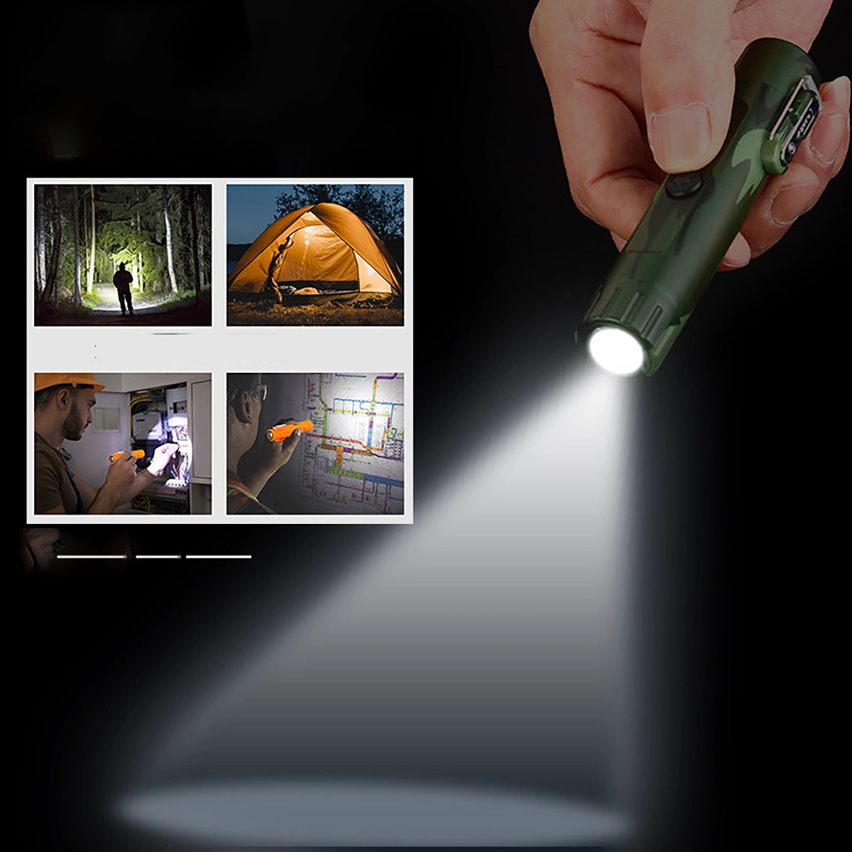 USB Plasma Arc Lighter with Flashlight & Compass 5