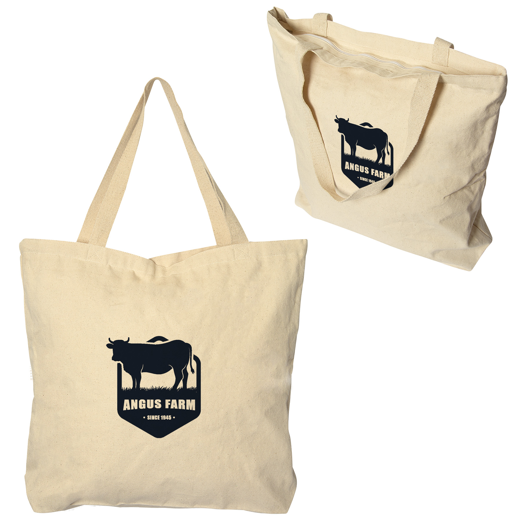 Vineu 10 oz Cotton Tote With Zipper 3