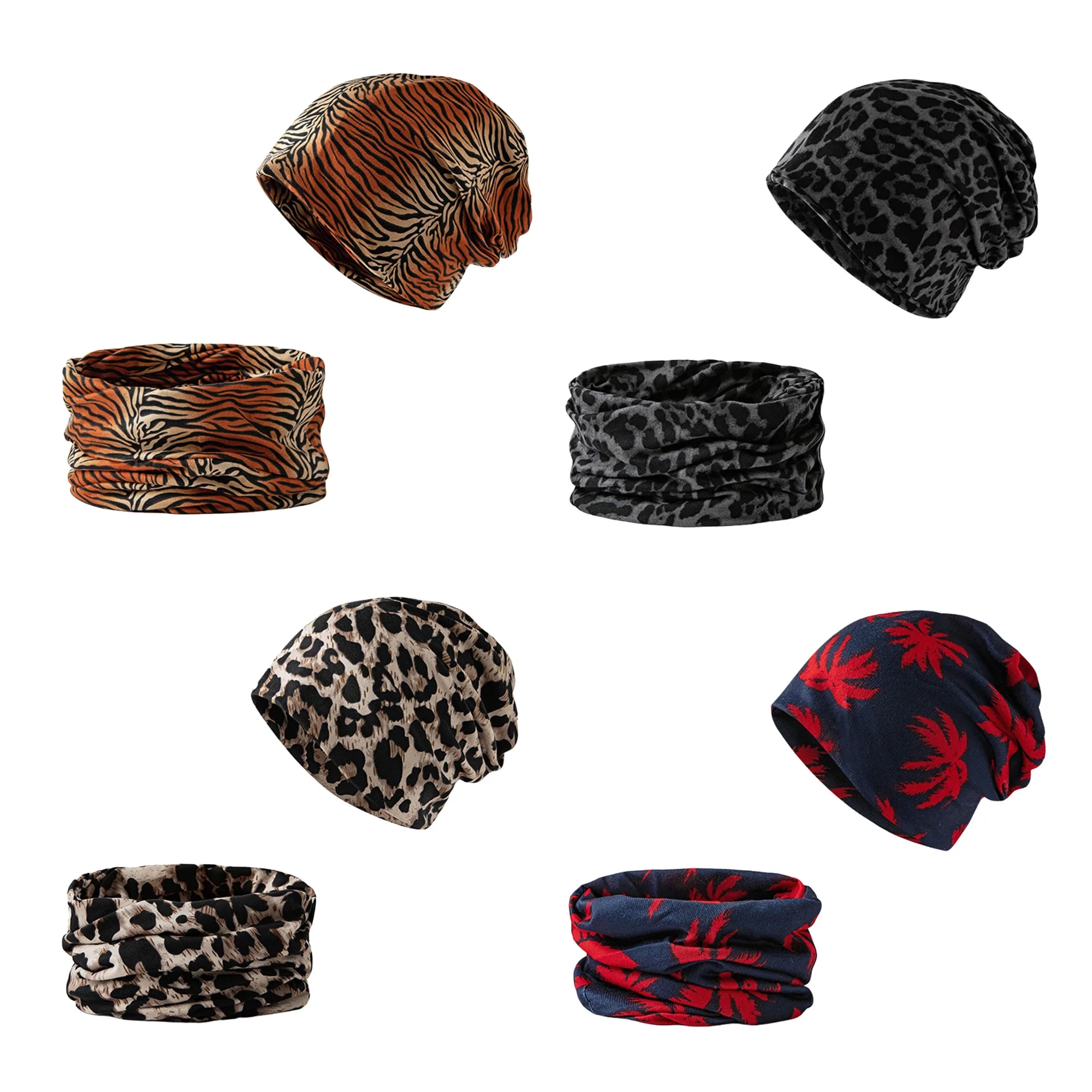 Versatile Leopard Print 2-in-1 Beanie Unisex 1