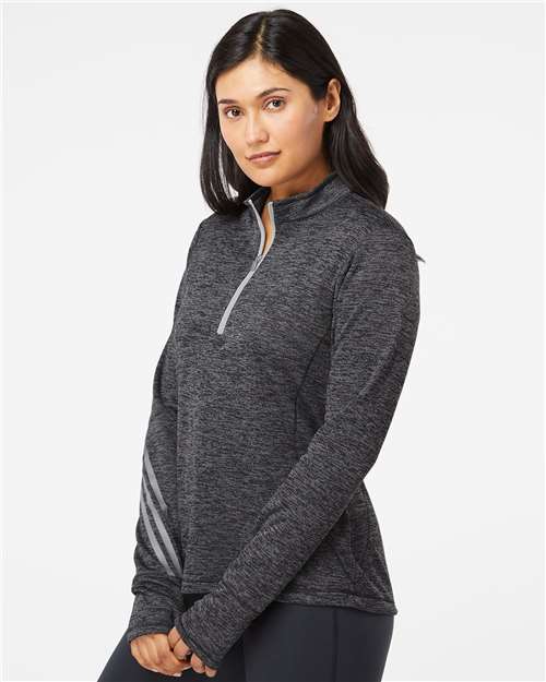 Women's Brushed Terry Heathered Quarter-Zip Pullover A285