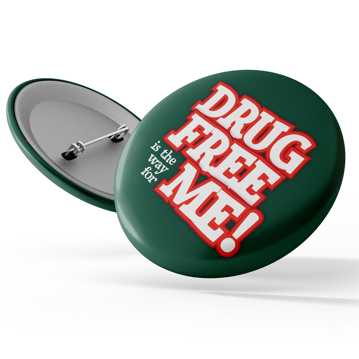 Stock Awareness Button - Say No to Drugs: "Drug Free is the Way for Me!" 1