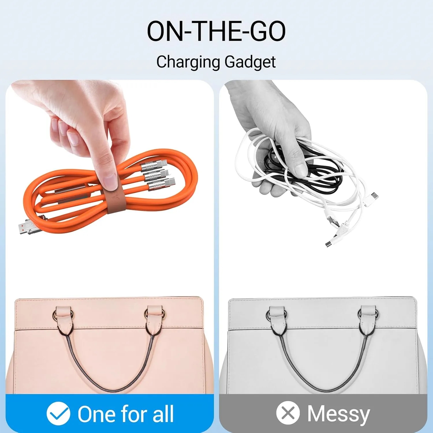 Ultra-long 60W 3 in 1 Silicone Charging Cable 7