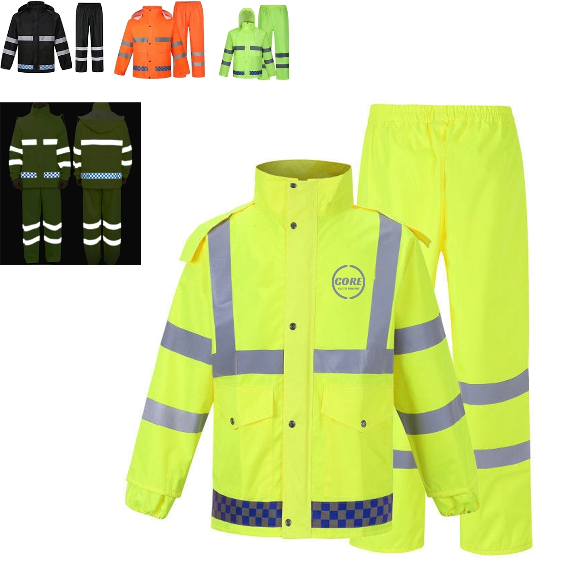 Reflective Raintcoat Sets with Pants 2