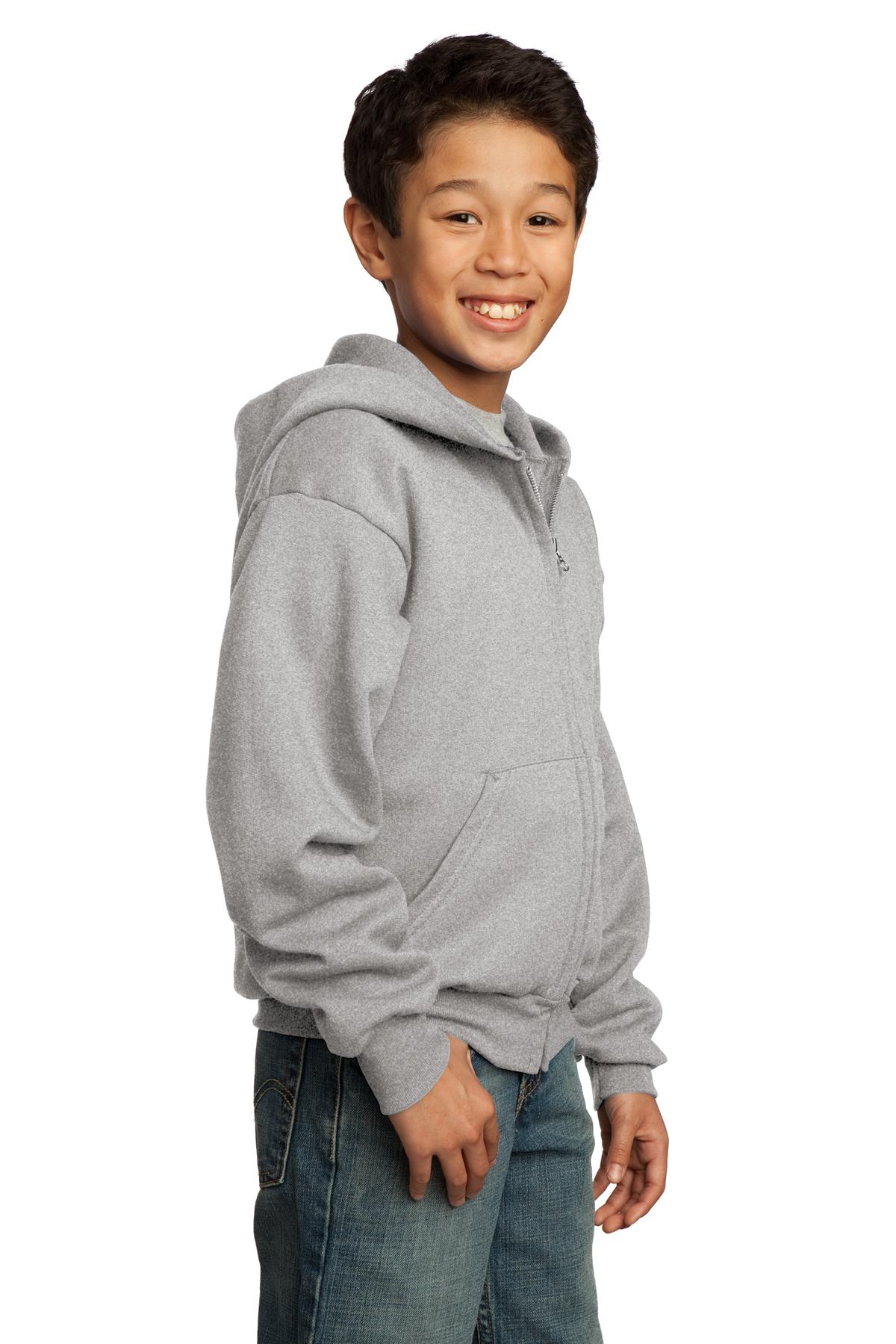 Port & Company® Youth Core Fleece Full-Zip Hooded Sweatshirt 7