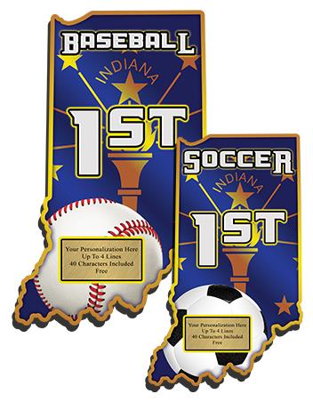 Plaque: Indiana State 8" , MDF 3/8 thick Wood, 2