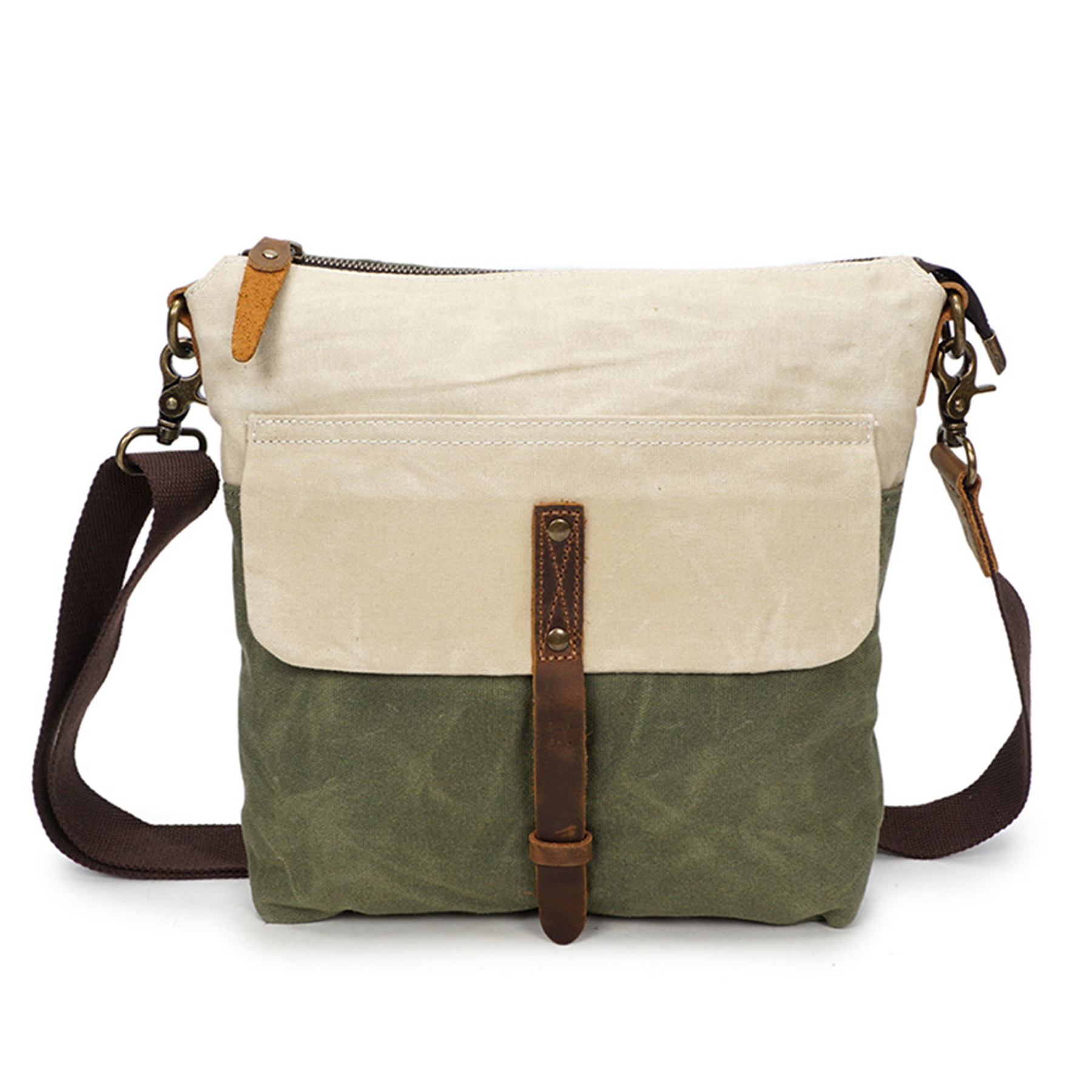 Vintage Canvas Leather Lightweight Crossbody Bag 3