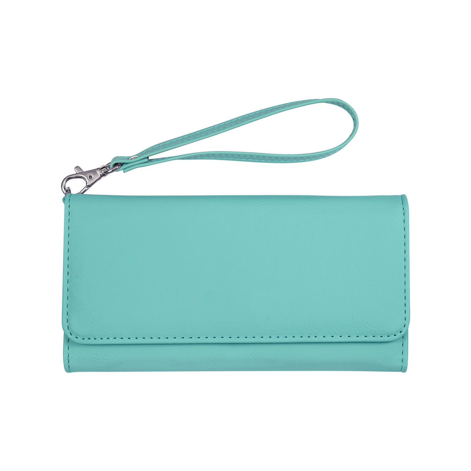 Teal Leatherette Wallet with Strap 4