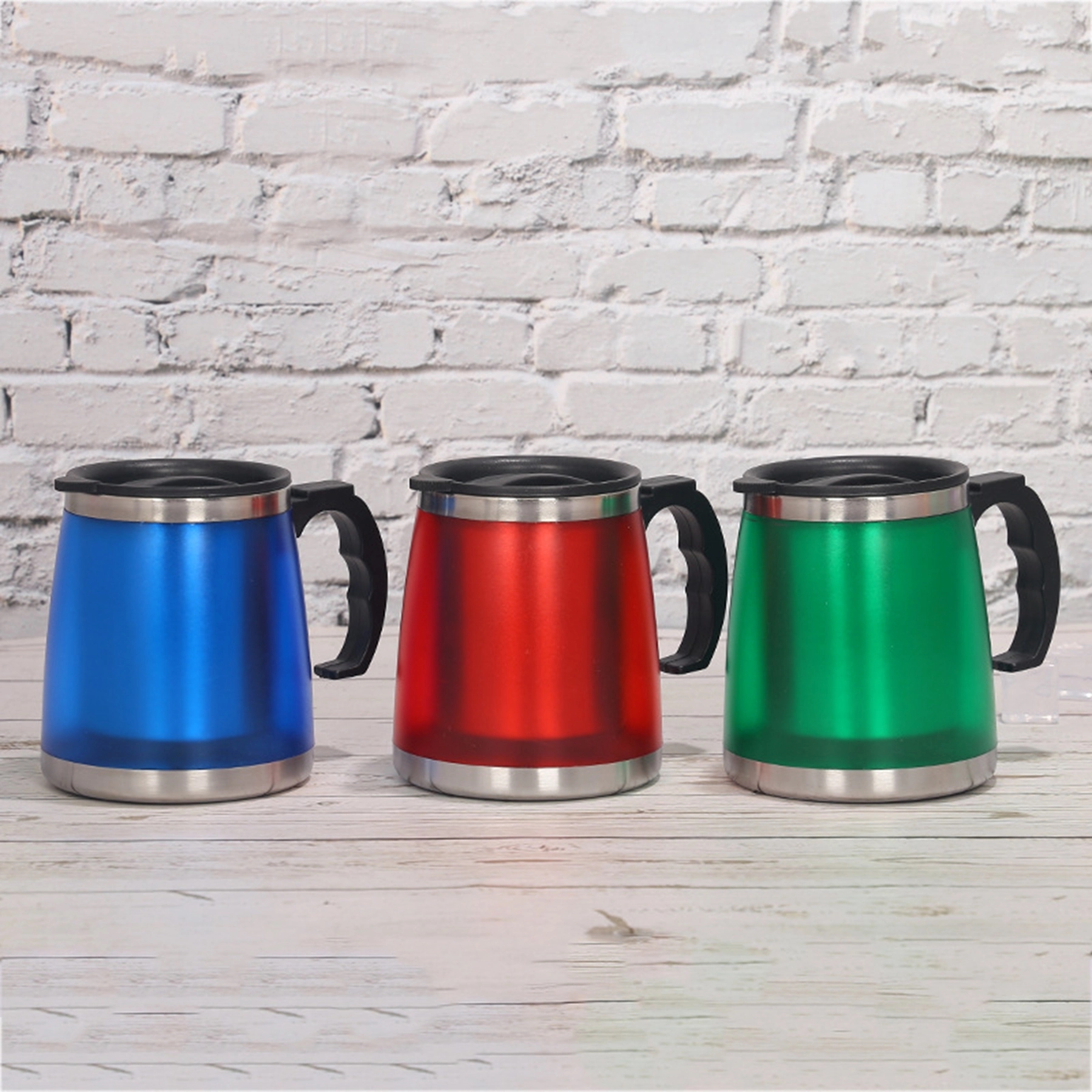 15 Oz. Outer Plastic Inner Stainless Steel Cup with Handle 5