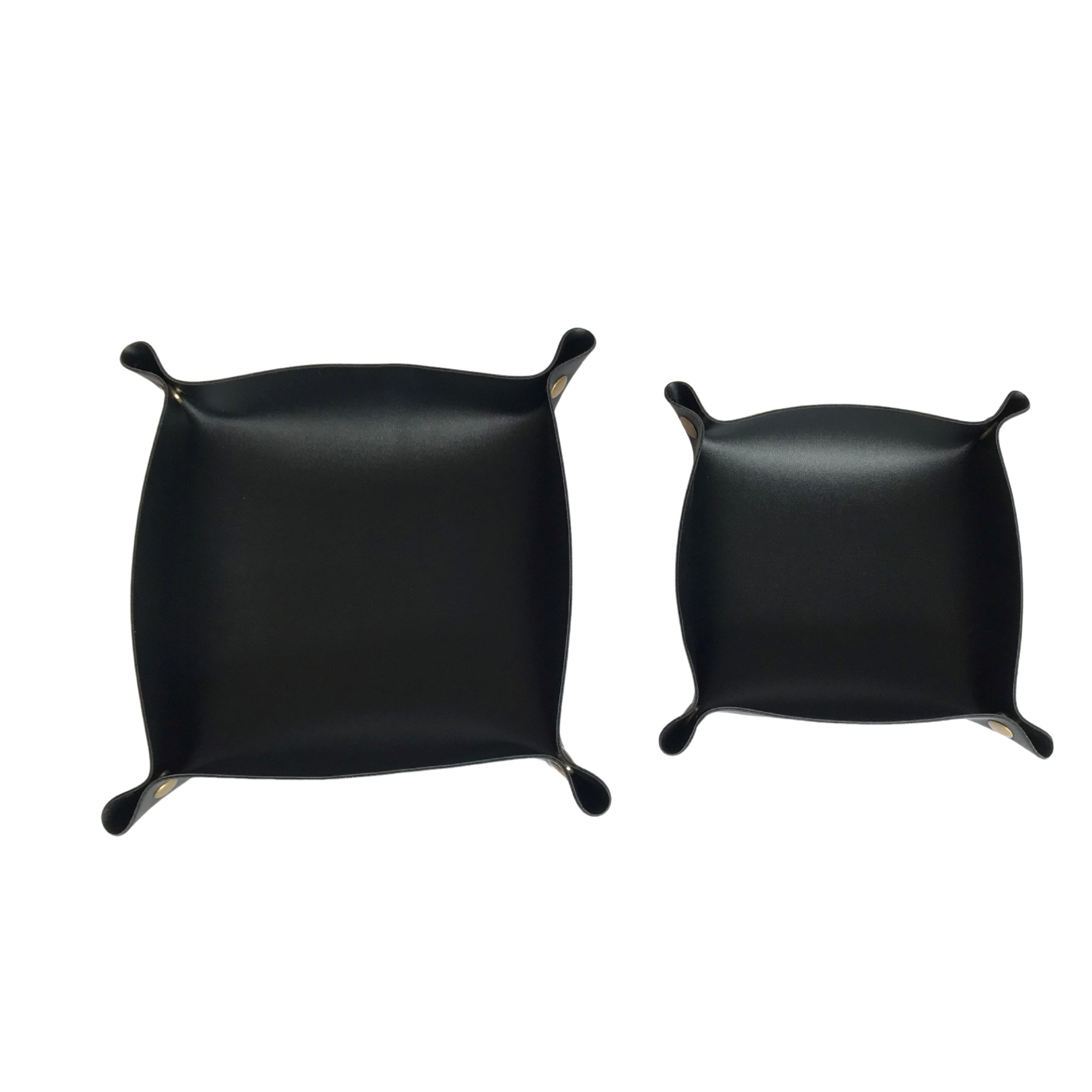 PU Leather Foldable Valet Tray With Snap Corners 7.87" 10