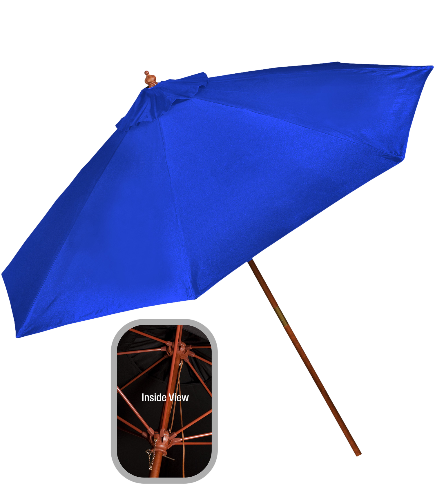 9' Wooden Market Umbrella 9