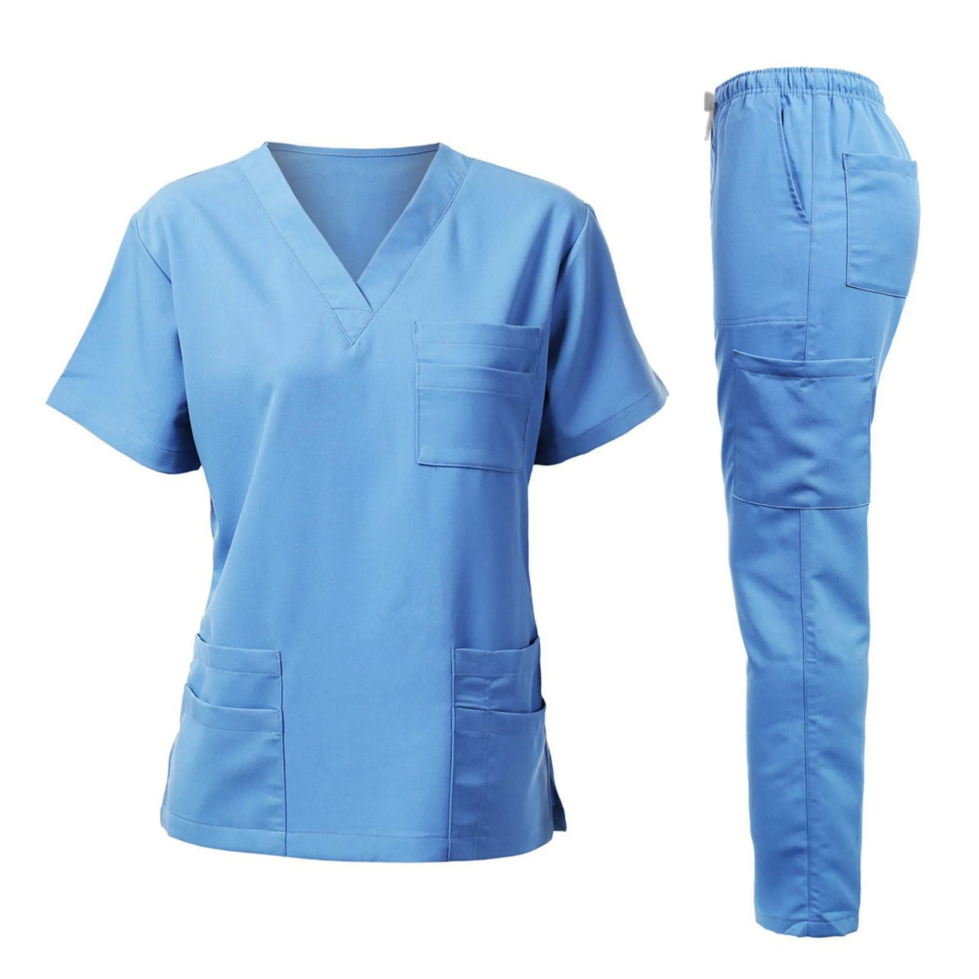MOQ 10 Medical Scrub Set Nurse Doctor Workwear Top and Pants 8