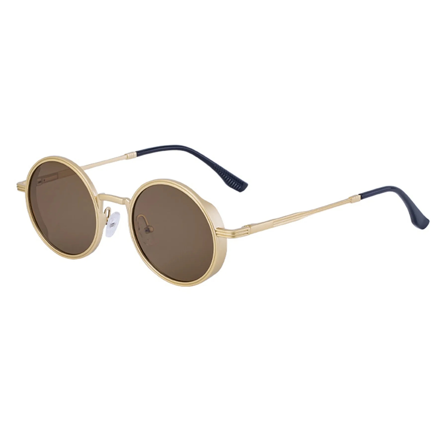 Vintage Punk Style Round Metal Frame UV400 Shades Sunglasses 2