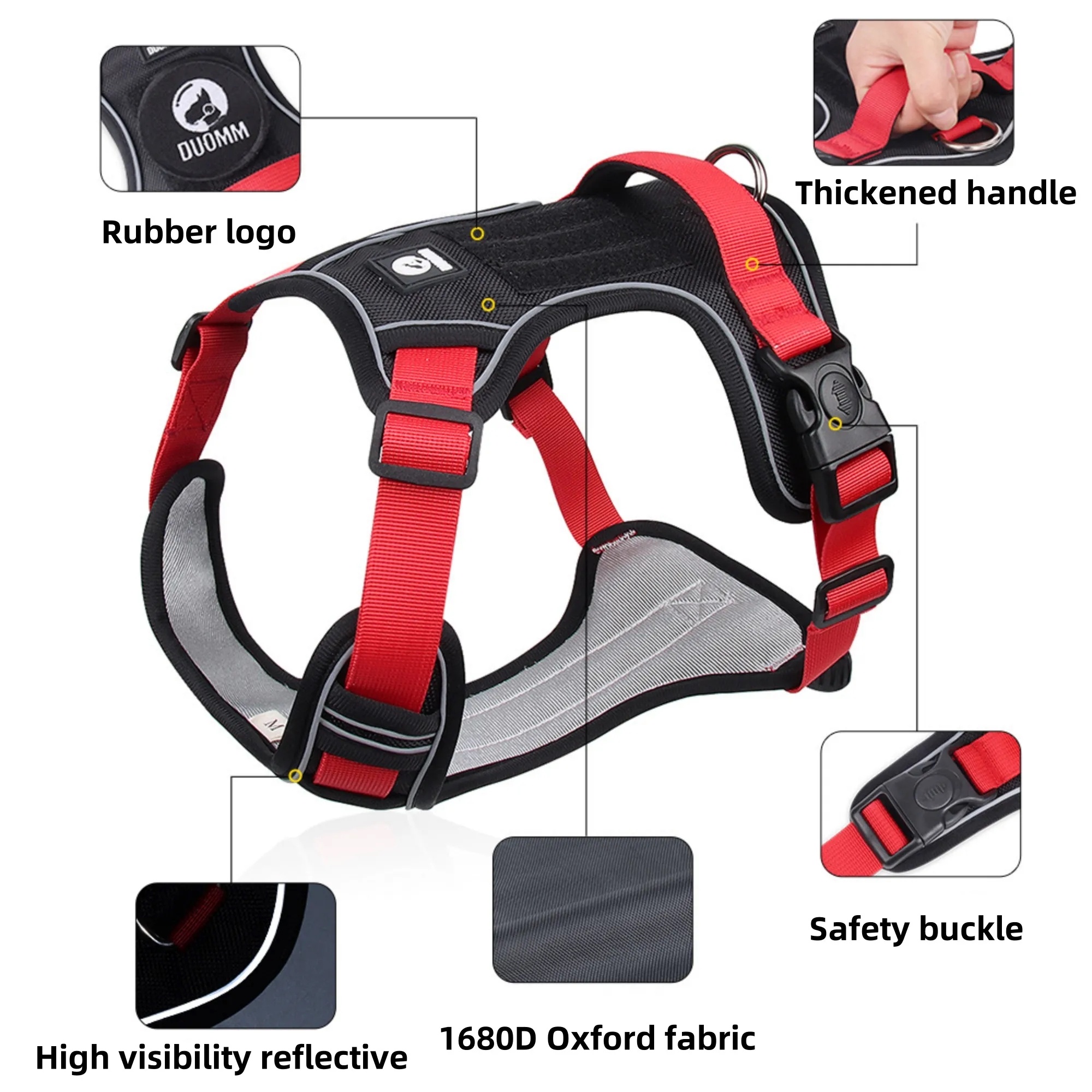 Vest-Style Large Dog Harness Without Leash 6