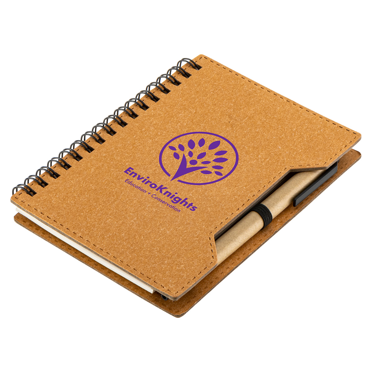 Agenda Recycled Spiral Notebook with Sticky Notes & Pen 3