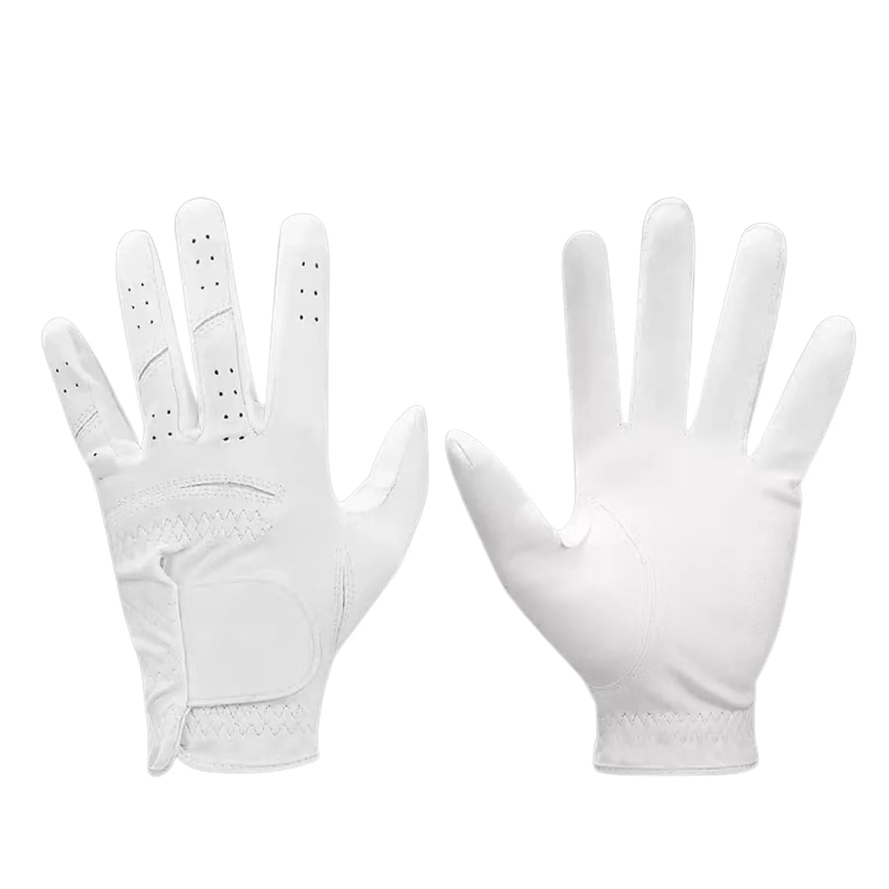 Pure White Pu Material Wear-Resistant Non-Slip Golf Gloves 2