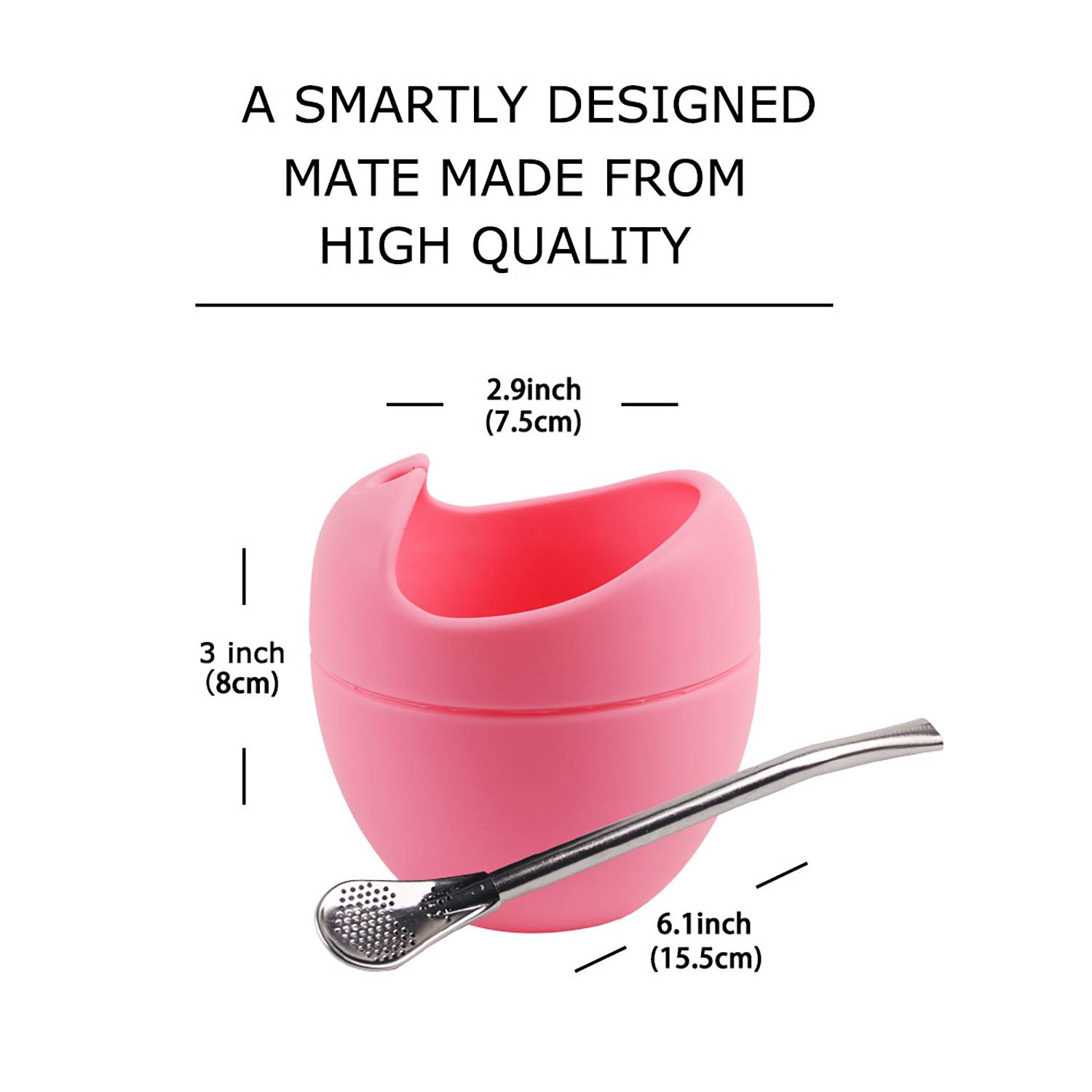 8oz Silicone Foldable Tea Cup With Straw 2