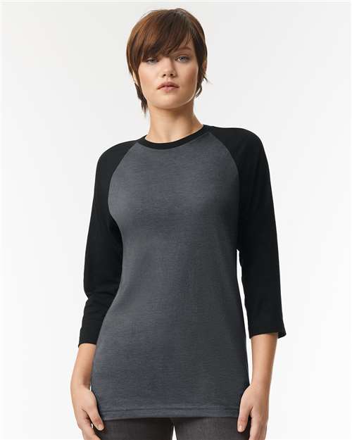 Unisex CVC Three-Quarter Sleeve Tee - 2003CVC 25