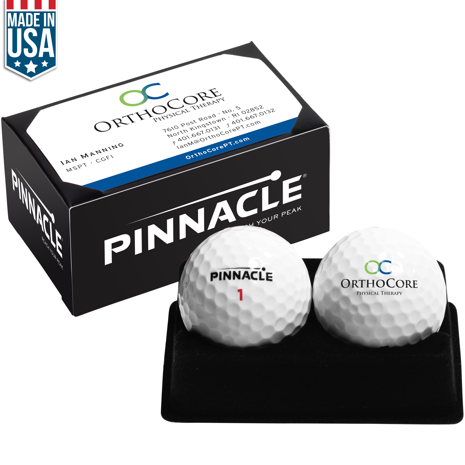 Pinnacle Distance 2- Golf Ball Business Card Box 3