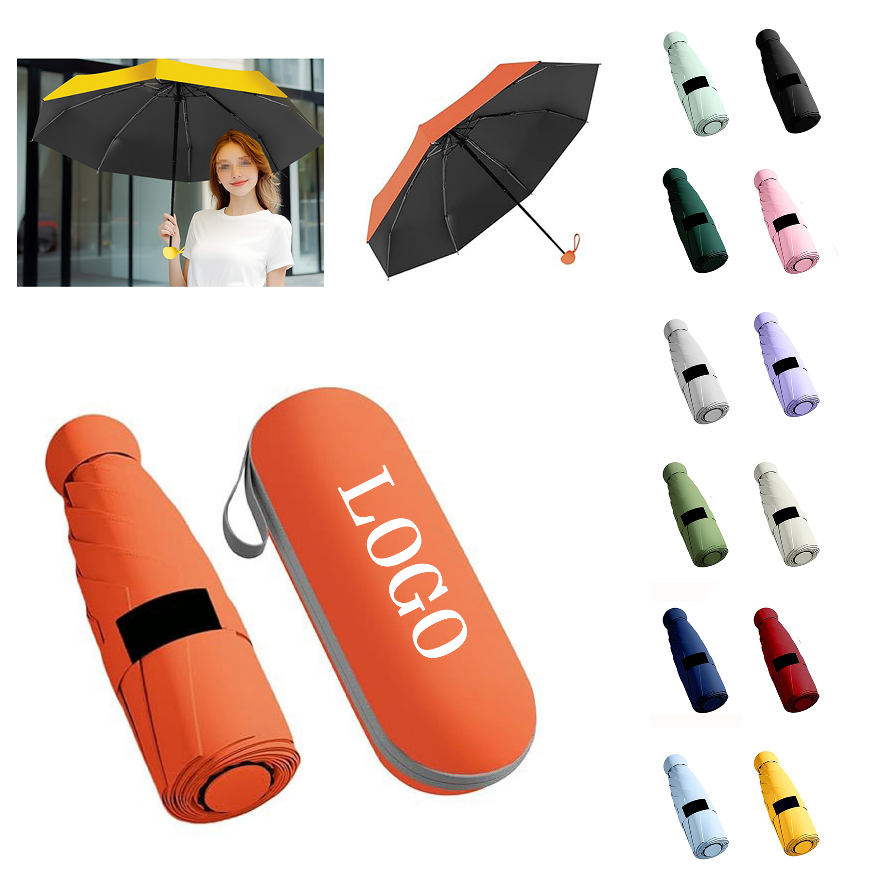 8 Ribs Lightweight Folding Case Umbrella 3