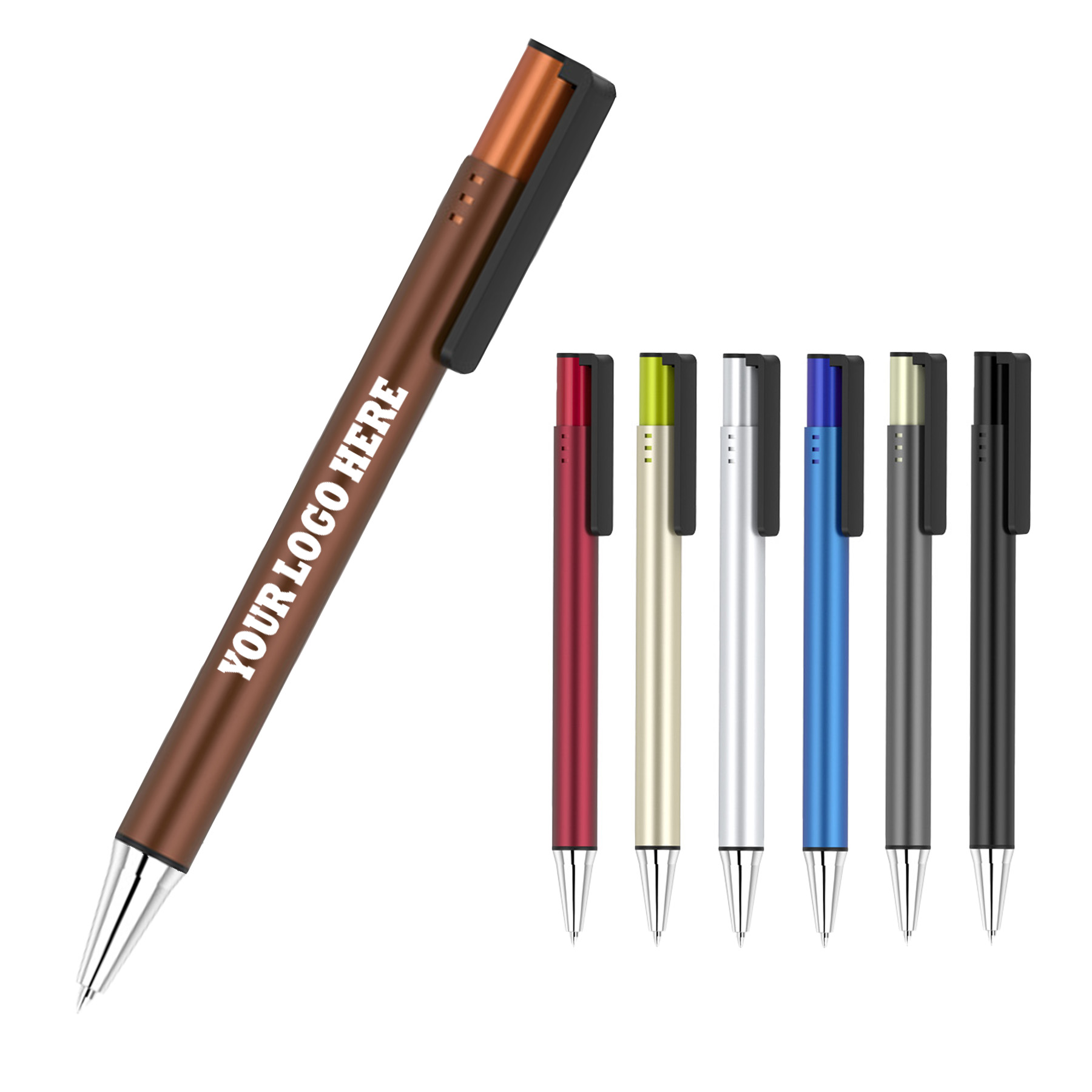 Retractable Aluminum Pen With Clip 2