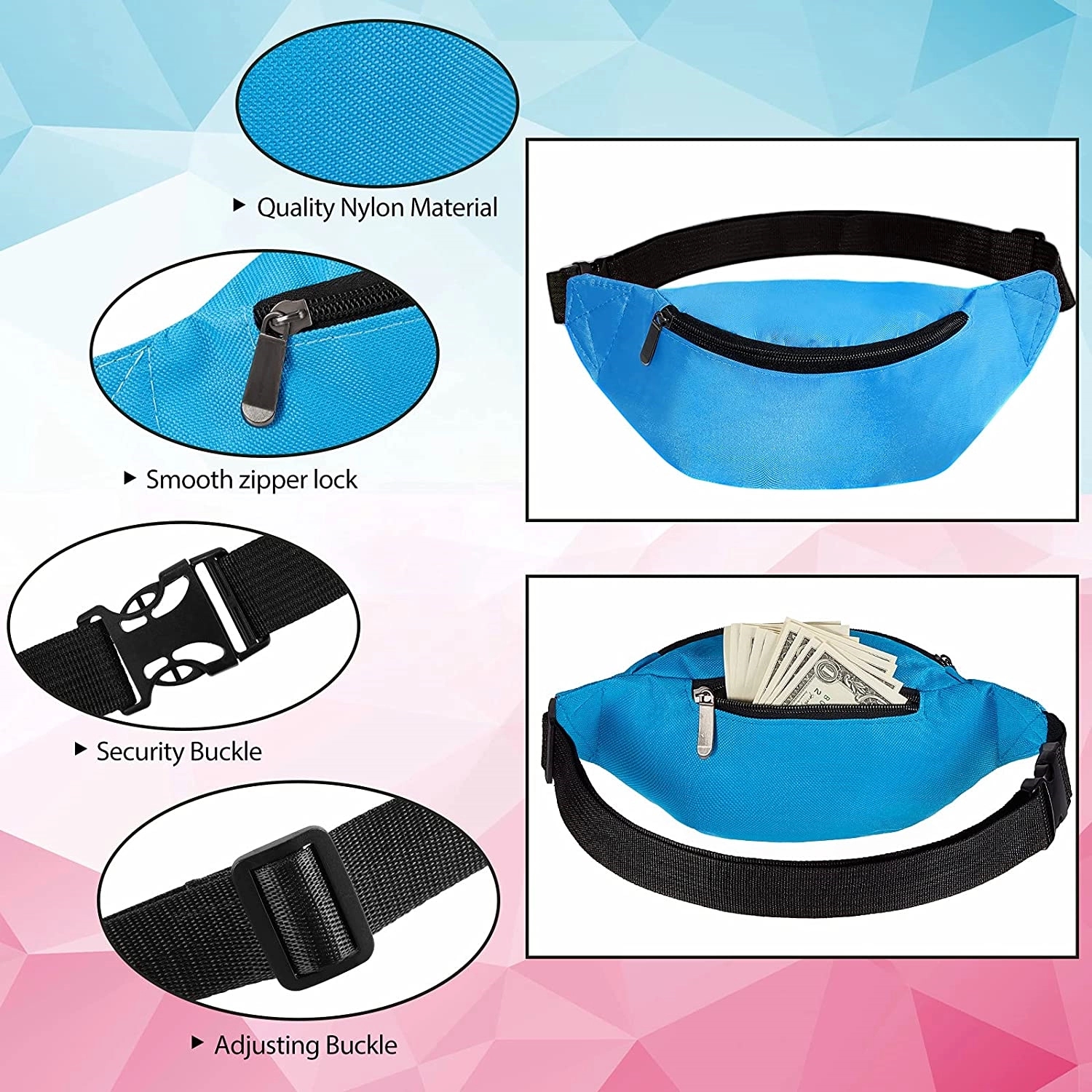 Adjustable Travel Waist Belt Bag 2