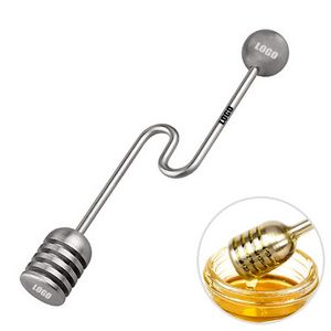 Curve Shaped Stainless Steel Honey Dipper Stick With Deep Grooves 10