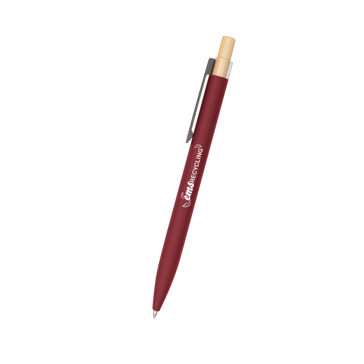 Recycled Aluminum Pen With Bamboo Plunger 26