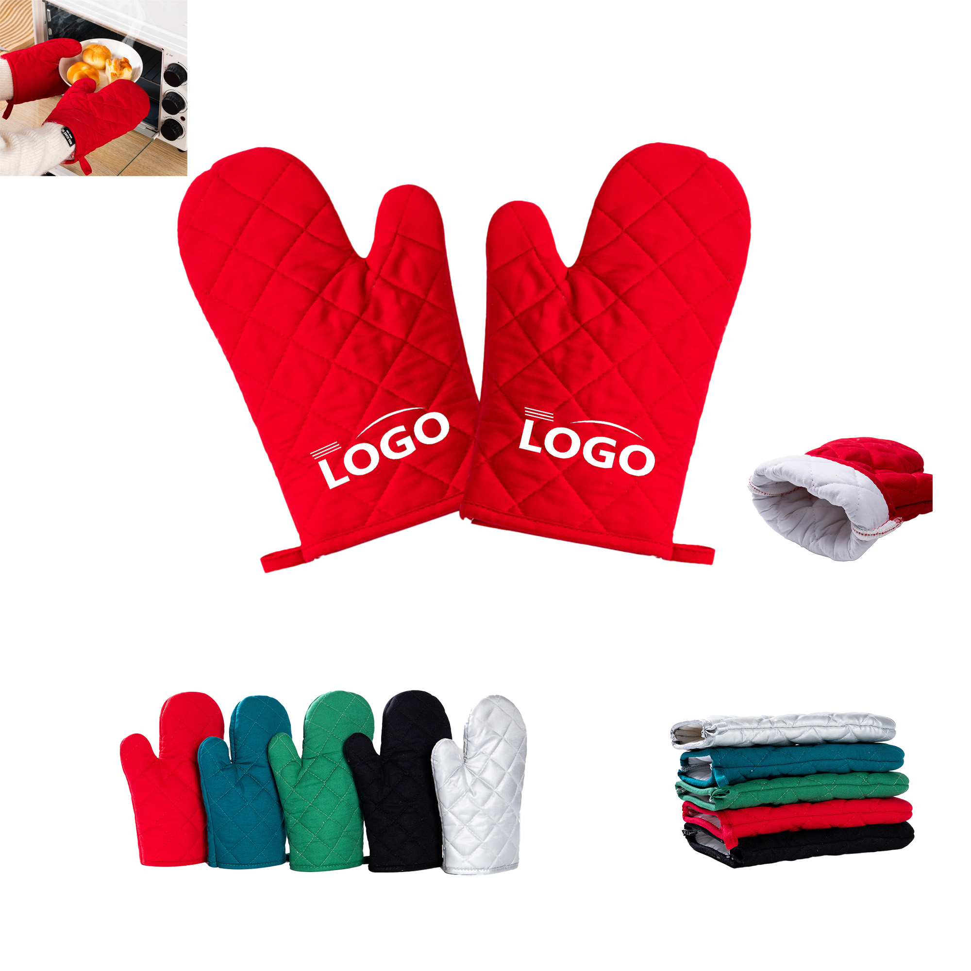 Home Chef Heat Resistant Kitchen Oven Mitts Gloves 6