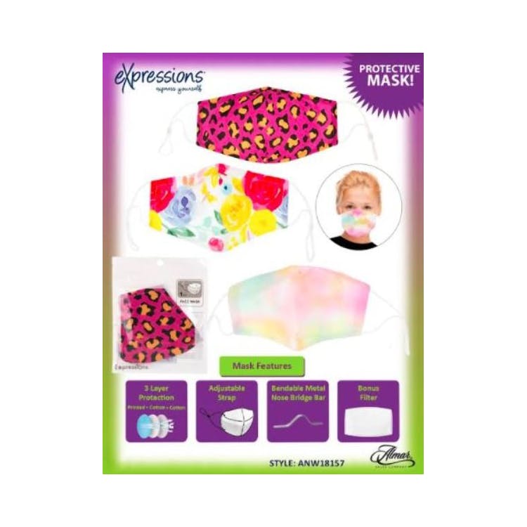 Women's Printed Face Masks - Washable Adjustable One Size 1