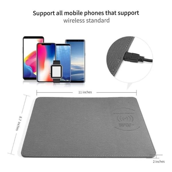 PU Leather Qi Wireless Charger Mouse Pad 1