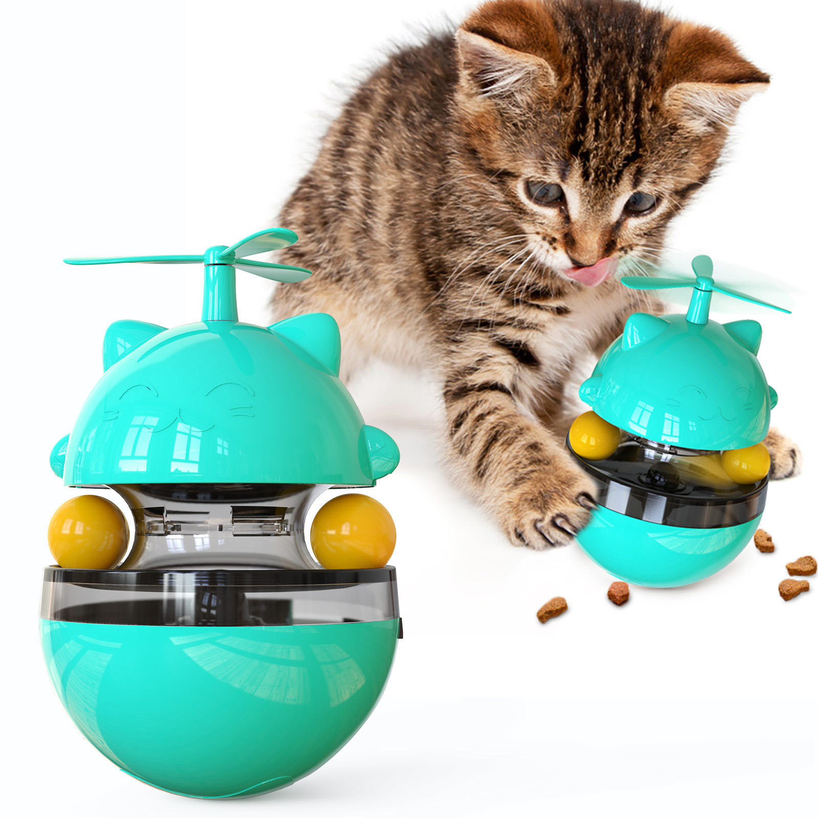 Turntable Kitten Toy Kitty Supplies Interactive Spinning Track Ball for Indoor Cats 3