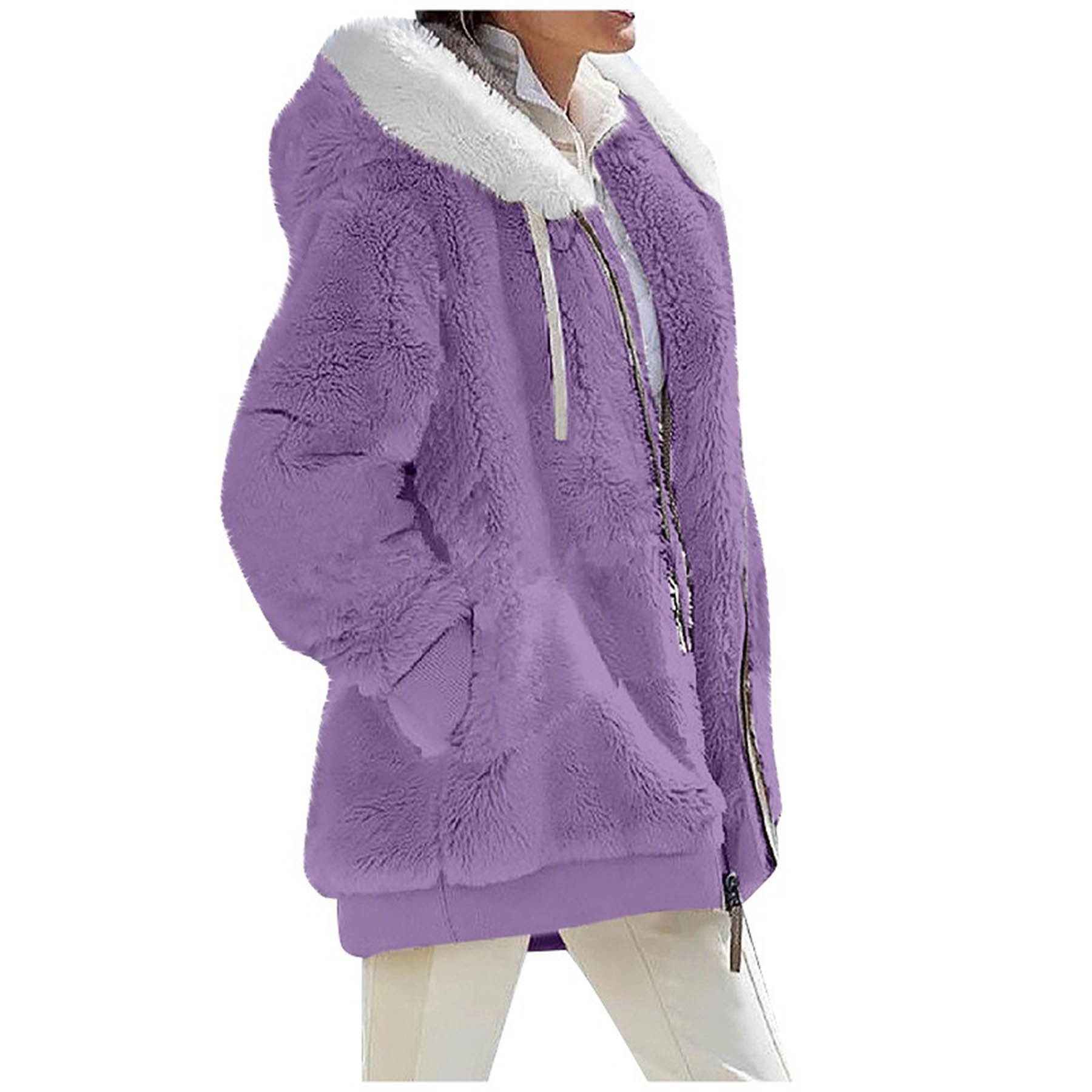 Womens Fuzzy Fleece Jacket 3