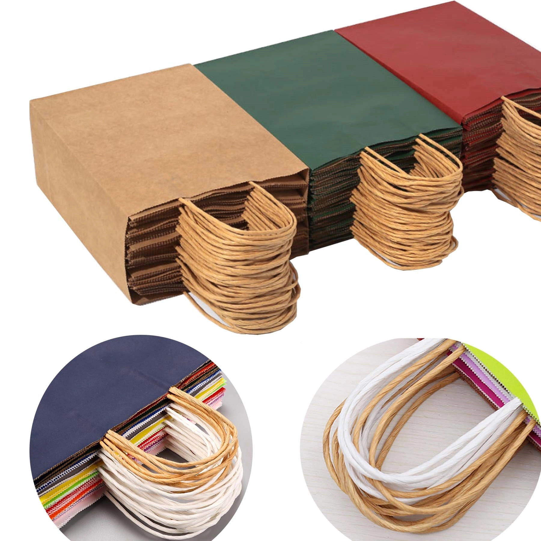 Color Kraft Paper Bag With Handles 3